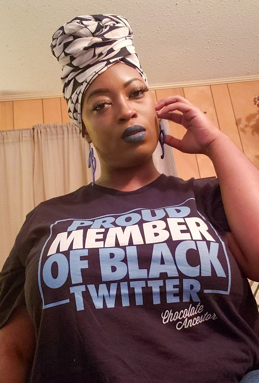 Proud Member of Black Twitter (Blue/White) Short-Sleeve Unisex T-Shirt - Chocolate Ancestor