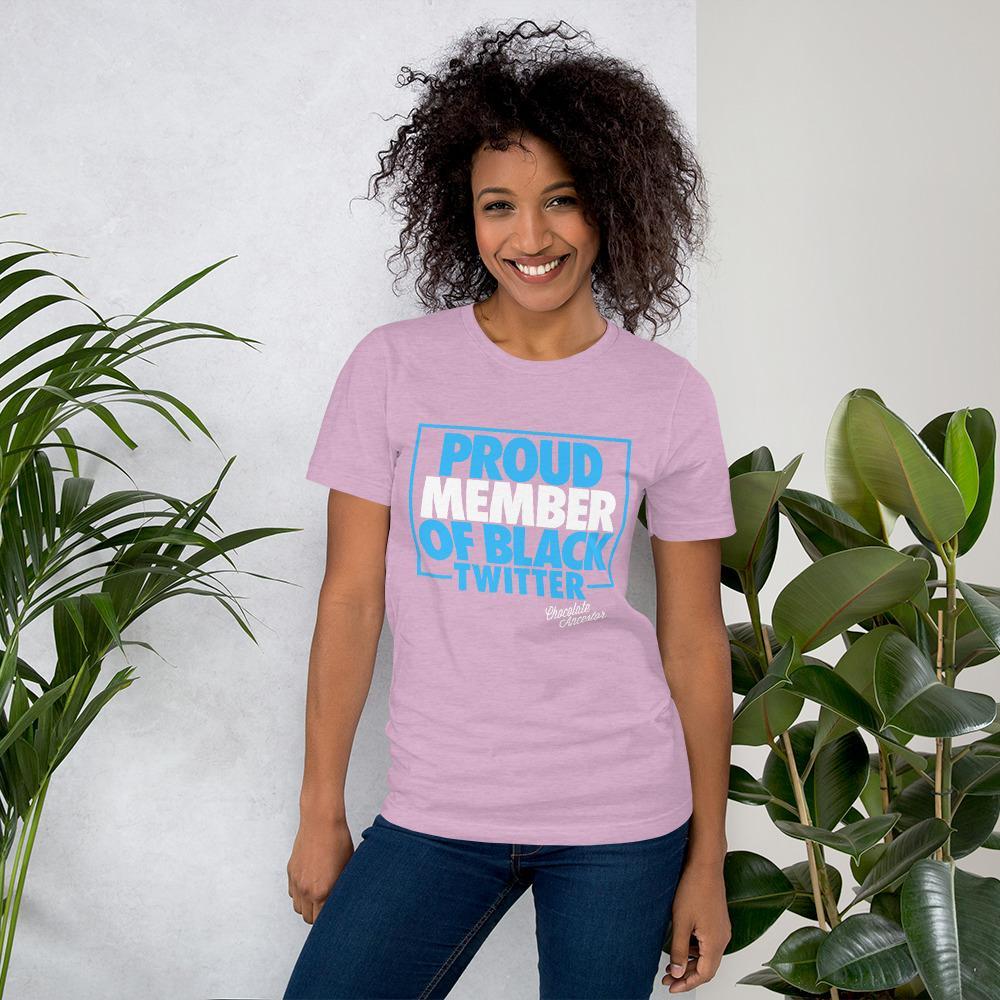 Proud Member of Black Twitter (Blue/White) Short-Sleeve Unisex T-Shirt - Chocolate Ancestor