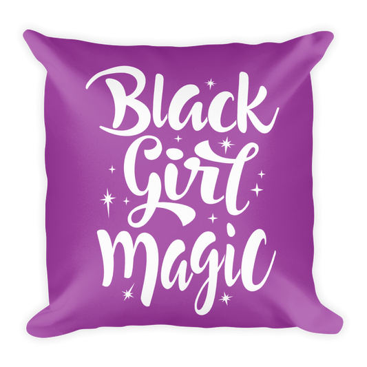 Purple Black Girl Magic Square Pillow - Chocolate Ancestor