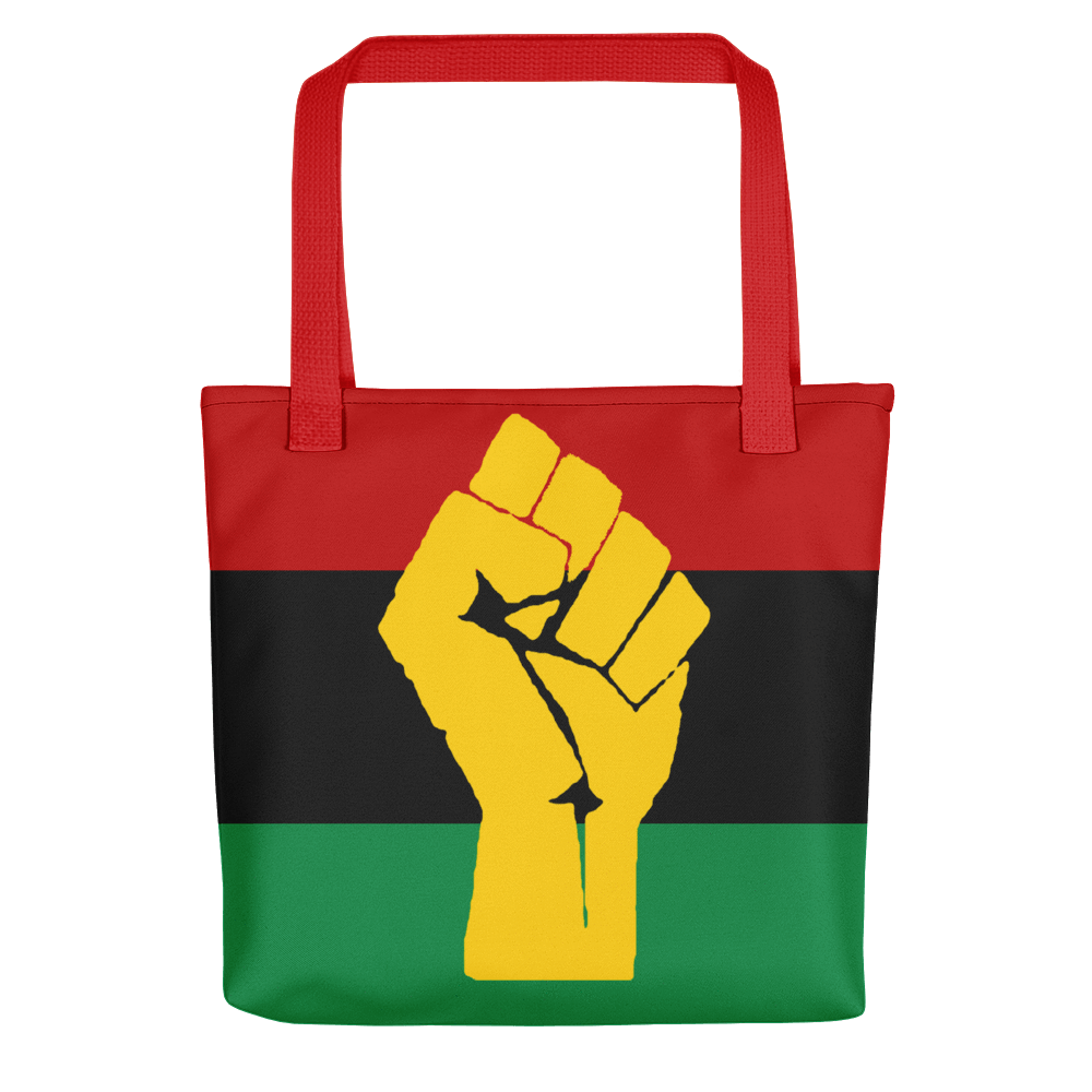 RBG Flag w/ Yellow Fist Tote bag - Chocolate Ancestor