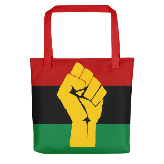 RBG Flag w/ Yellow Fist Tote bag - Chocolate Ancestor