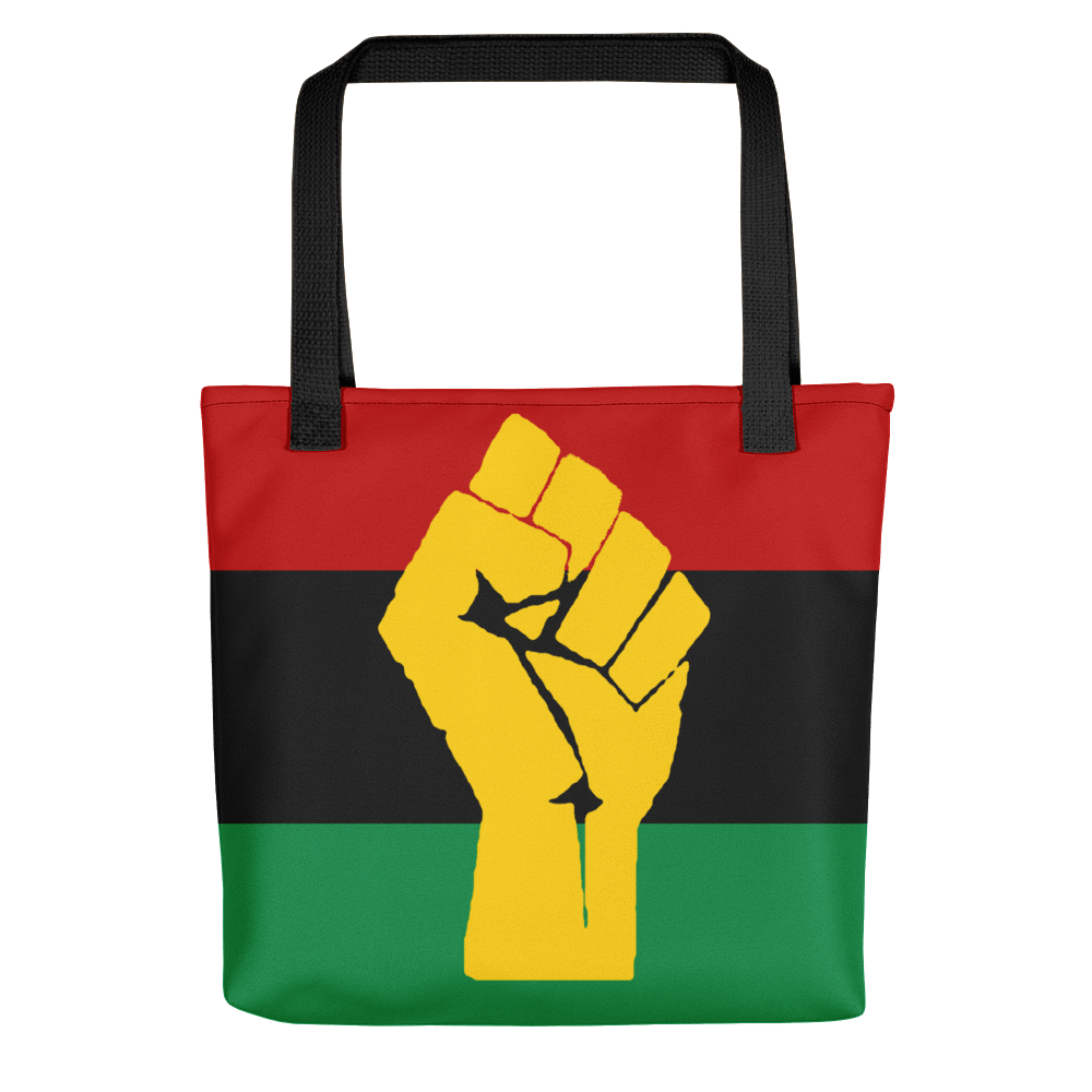 RBG Flag w/ Yellow Fist Tote bag - Chocolate Ancestor