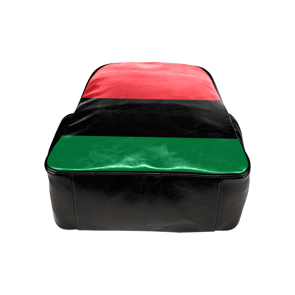 RBG Pan-African Flag Multi-pocket Leather Bookbag - Chocolate Ancestor