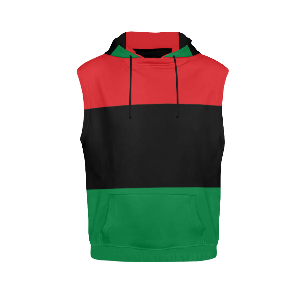 RBG Pan African Flag Unisex Sleeveless Hoodie - Chocolate Ancestor