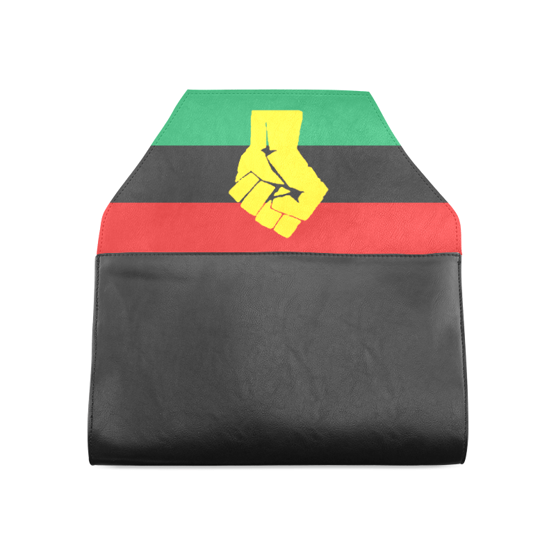 RBG Pan-African Flag Leather Clutch Bag - Chocolate Ancestor