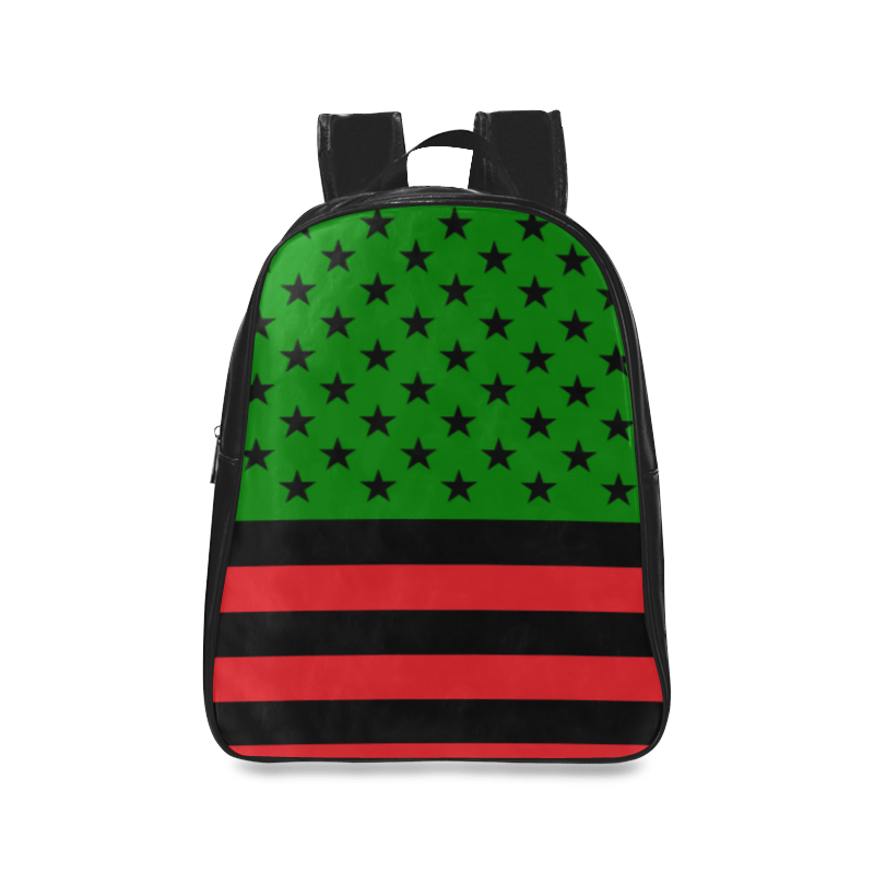 Pan African Stars & Stripes Flag Leather Bookbag - Chocolate Ancestor