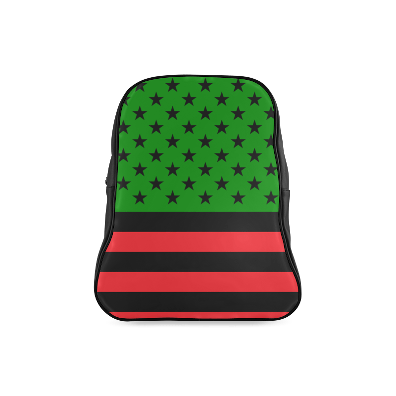 Pan African Stars & Stripes Flag Leather Bookbag - Chocolate Ancestor