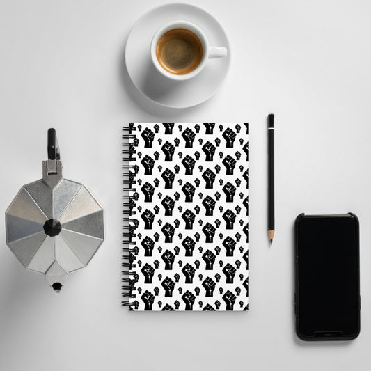 Black Power Fist Pattern Spiral notebook