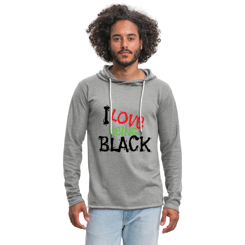 I Love Being Black Unisex Lightweight Terry Hoodie - heather gray