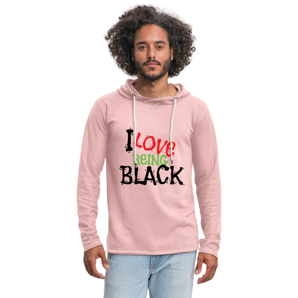 I Love Being Black Unisex Lightweight Terry Hoodie - cream heather pink