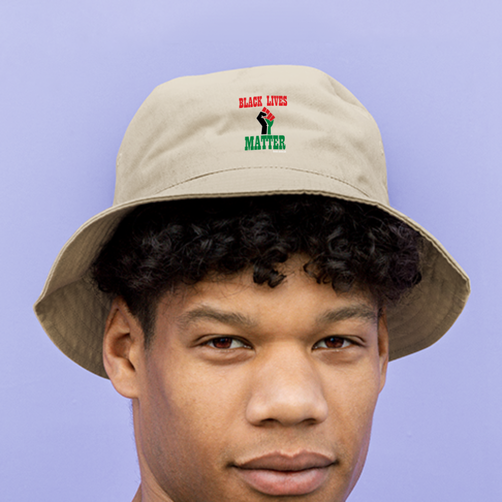 Black Lives Matter Pan African Bucket Hat - cream