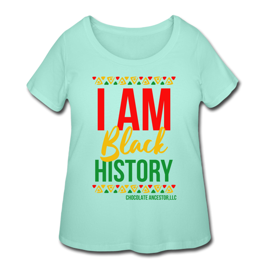 I Am Black History Women’s Curvy T-Shirt - mint