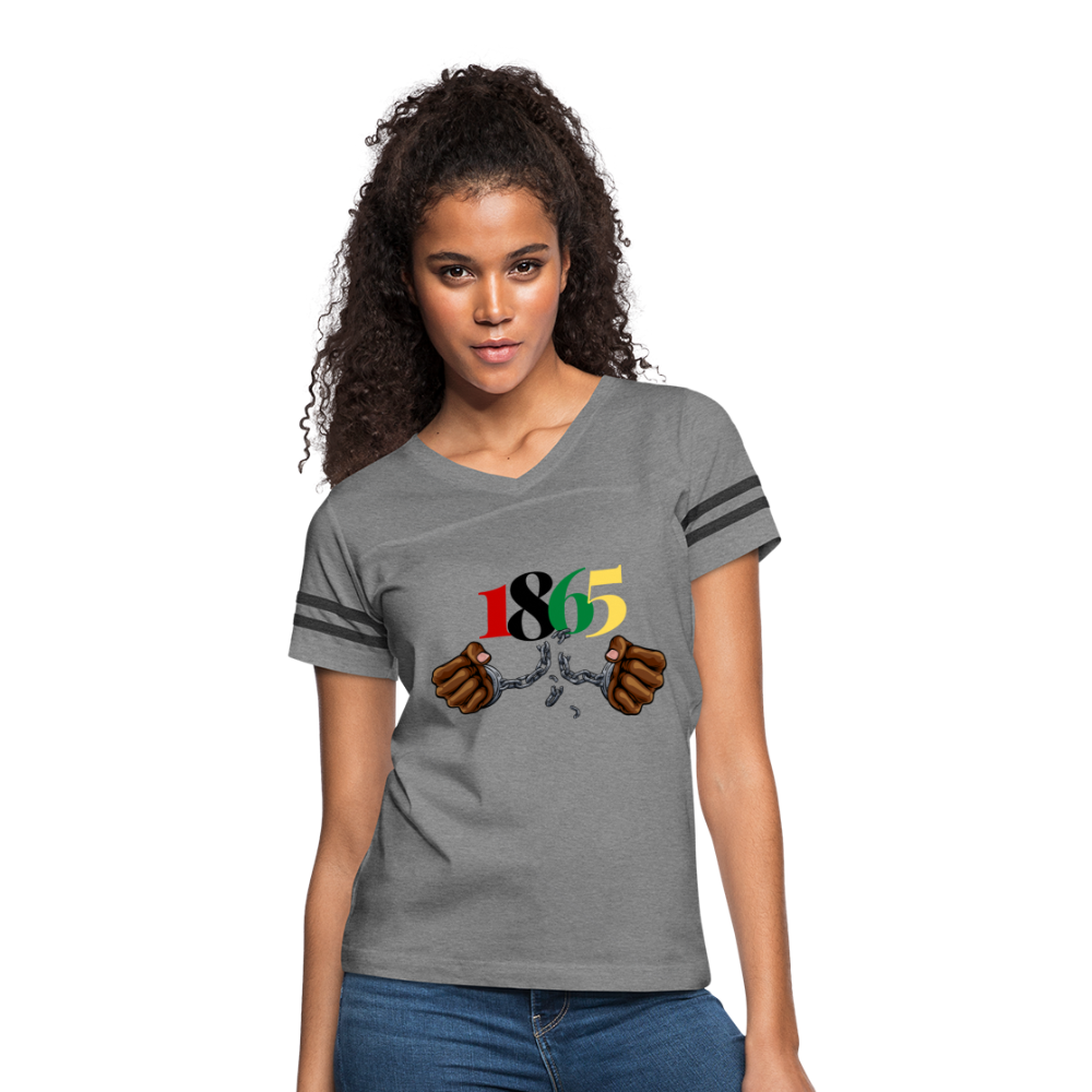 1865 Juneteenth Women’s Vintage Sport T-Shirt - heather gray/charcoal