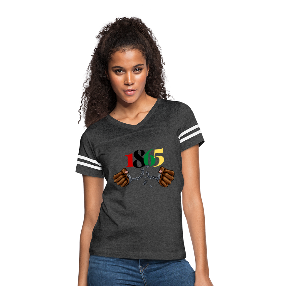 1865 Juneteenth Women’s Vintage Sport T-Shirt - vintage smoke/white