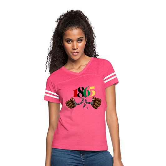 1865 Juneteenth Women’s Vintage Sport T-Shirt - vintage pink/white