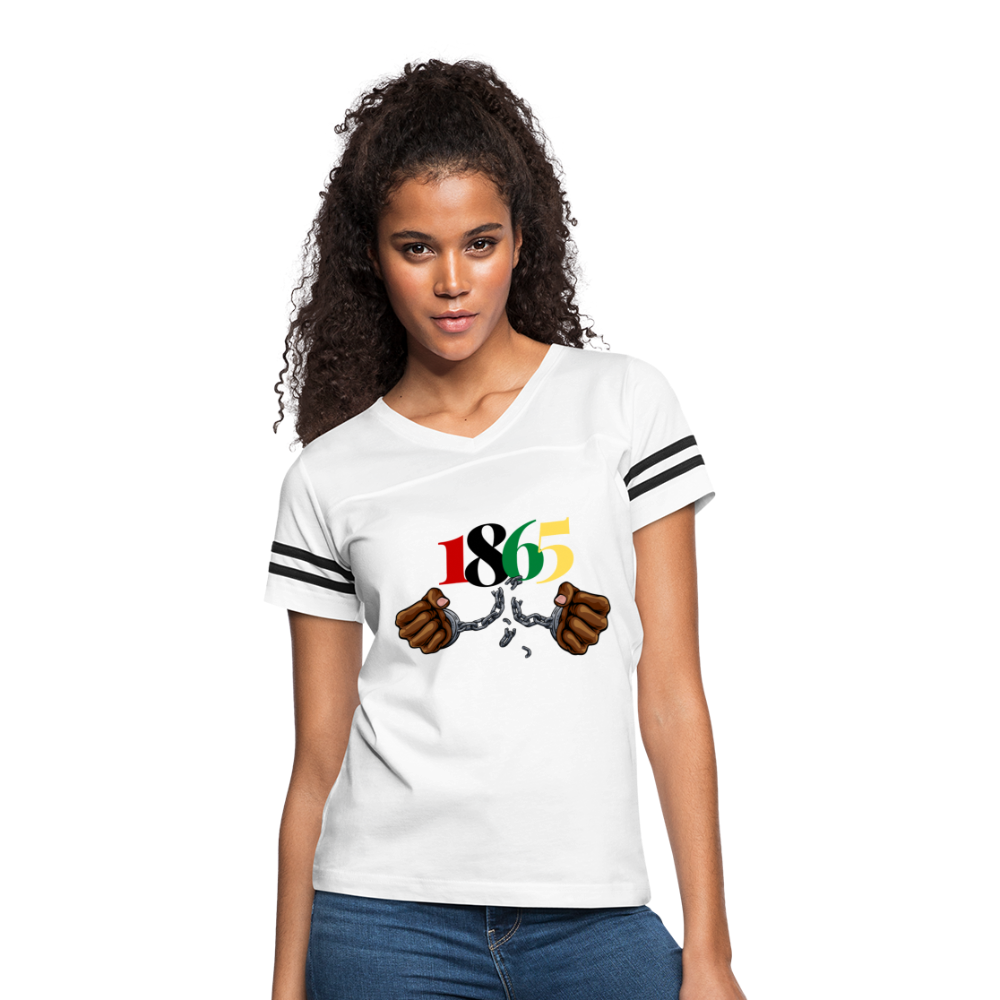 1865 Juneteenth Women’s Vintage Sport T-Shirt - white/black