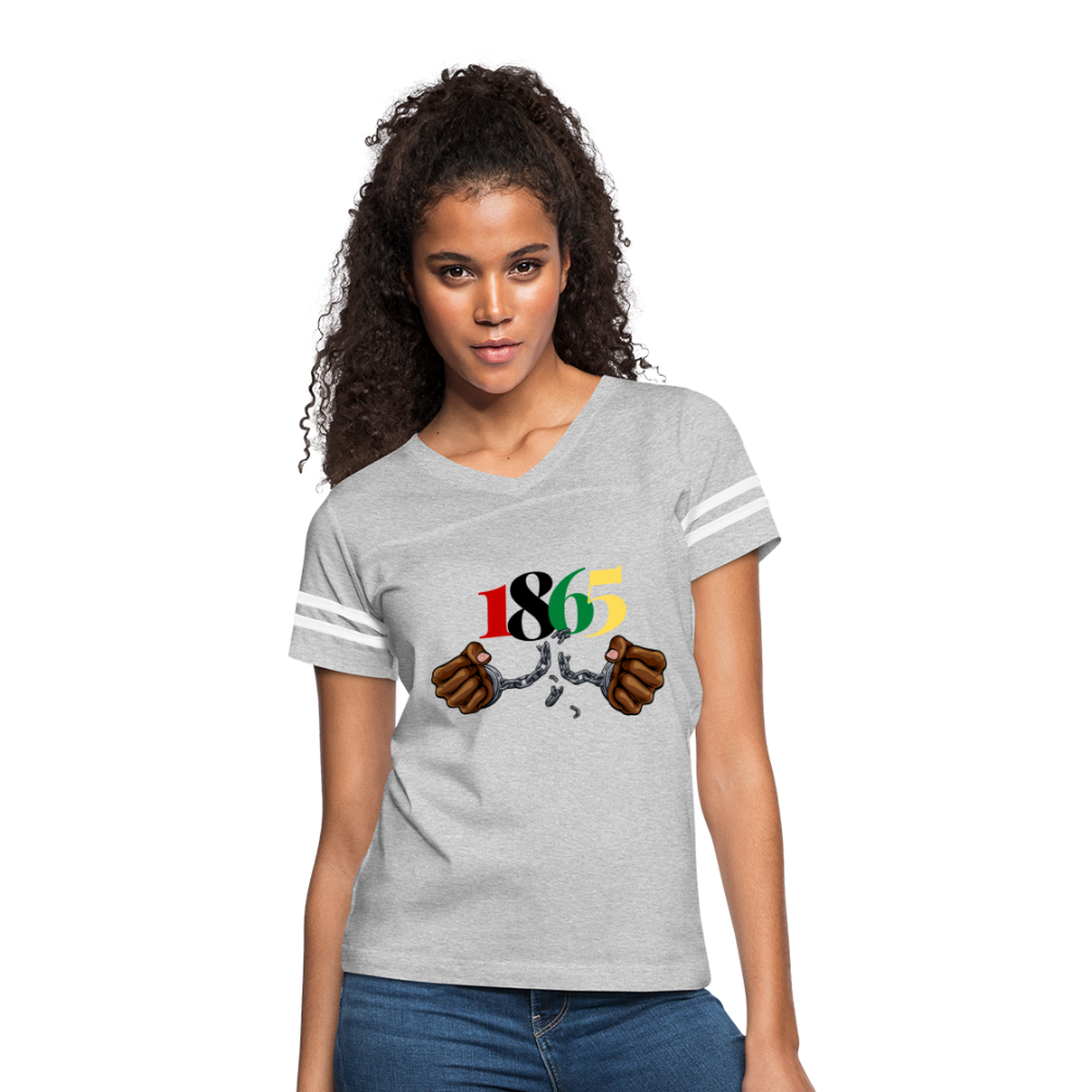 1865 Juneteenth Women’s Vintage Sport T-Shirt - heather gray/white