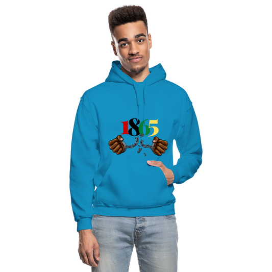 1865 Juneteenth Heavy Blend Adult Hoodie - turquoise