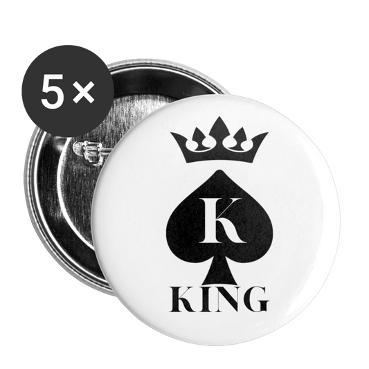 King of Spades Buttons large 2.2'' (5-pack) - white