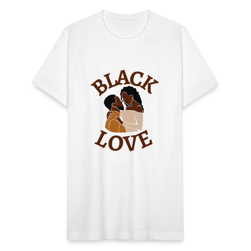 Black Love Unisex Jersey T-Shirt by Bella + Canvas - white