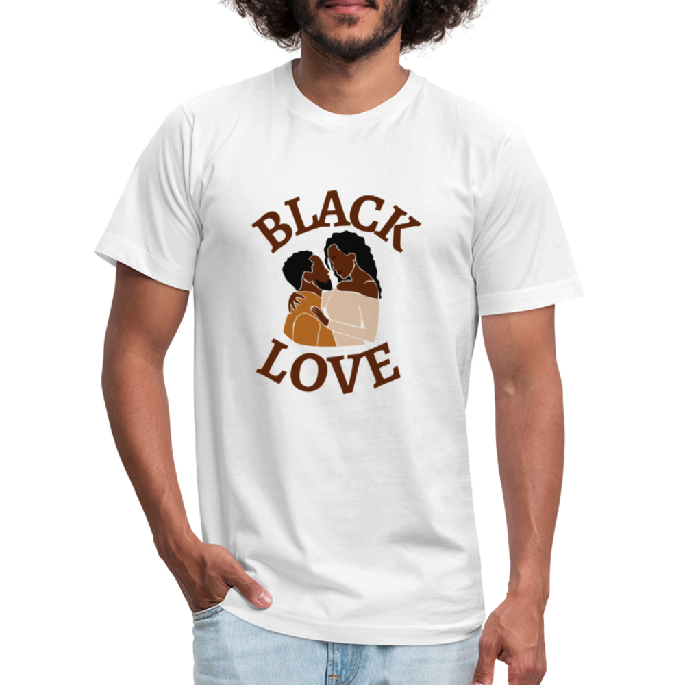 Black Love Unisex Jersey T-Shirt by Bella + Canvas - white