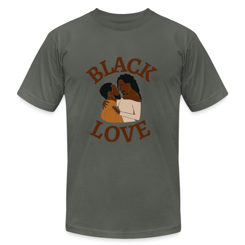 Black Love Unisex Jersey T-Shirt by Bella + Canvas - asphalt