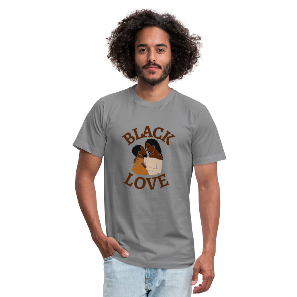 Black Love Unisex Jersey T-Shirt by Bella + Canvas - slate