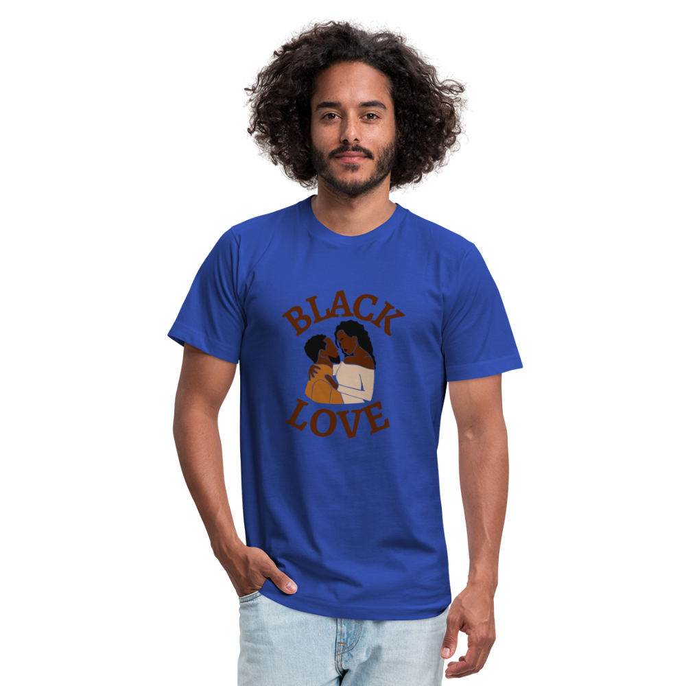 Black Love Unisex Jersey T-Shirt by Bella + Canvas - royal blue