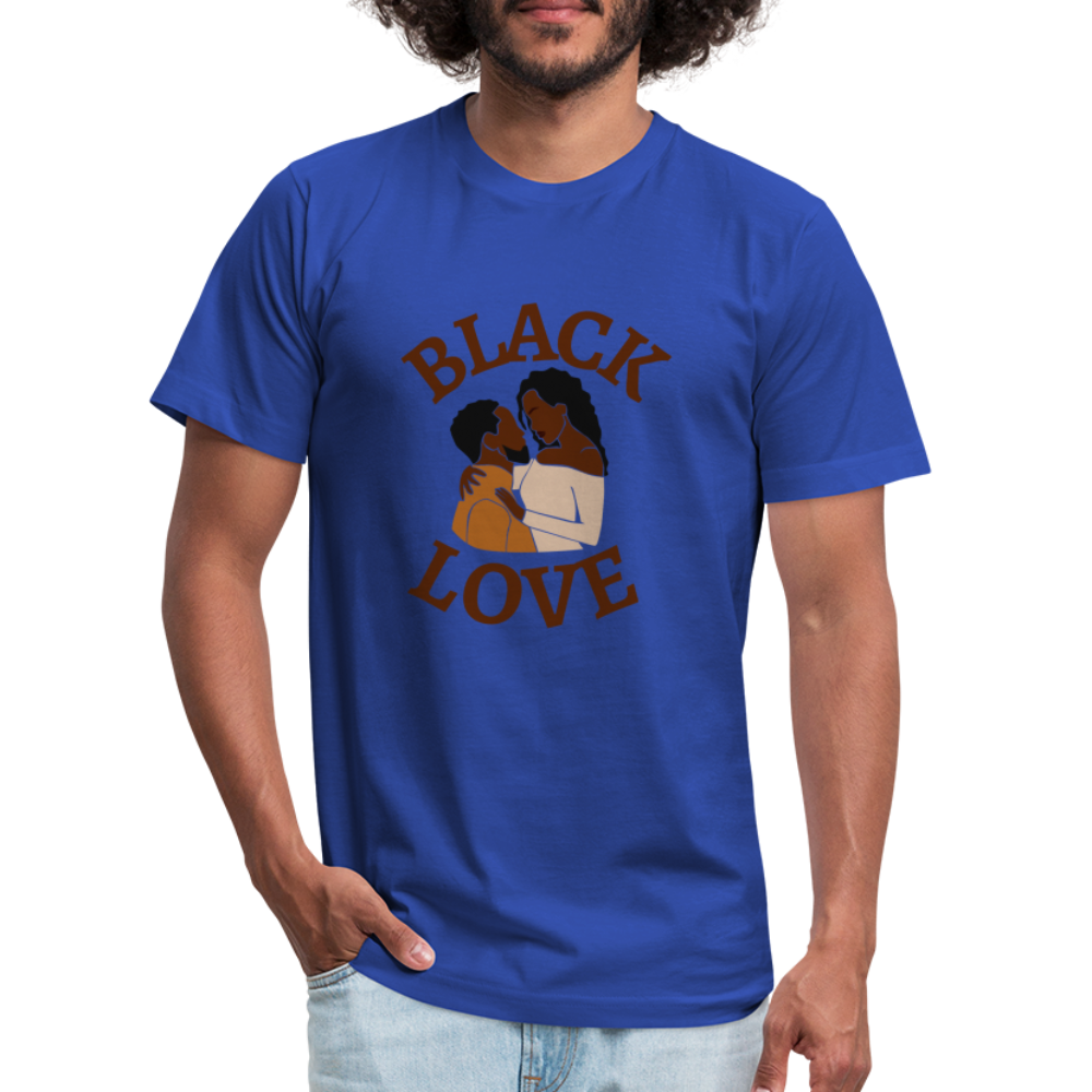 Black Love Unisex Jersey T-Shirt by Bella + Canvas - royal blue