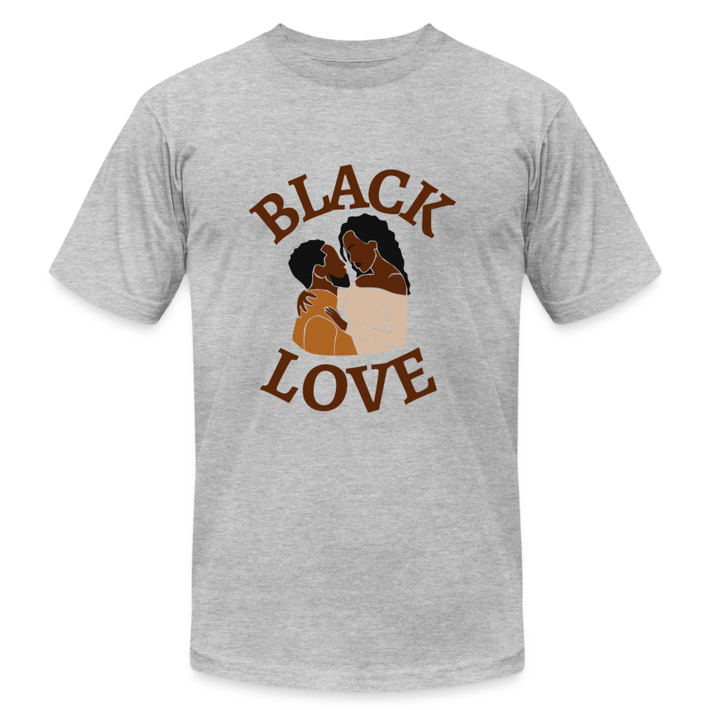 Black Love Unisex Jersey T-Shirt by Bella + Canvas - heather gray