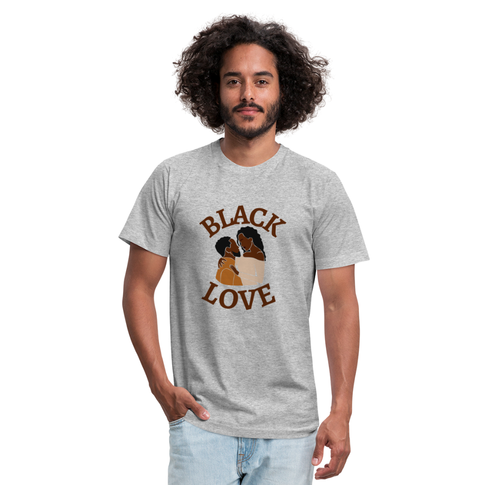 Black Love Unisex Jersey T-Shirt by Bella + Canvas - heather gray