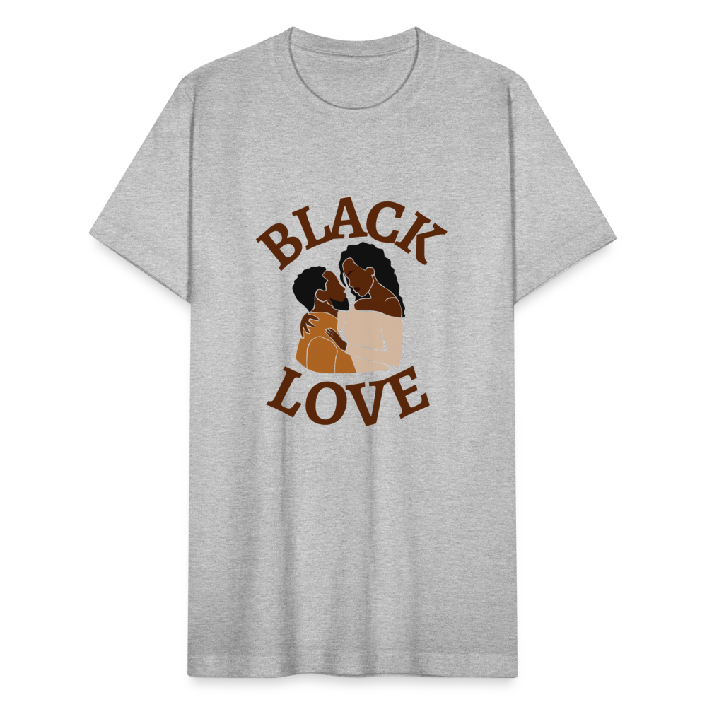 Black Love Unisex Jersey T-Shirt by Bella + Canvas - heather gray