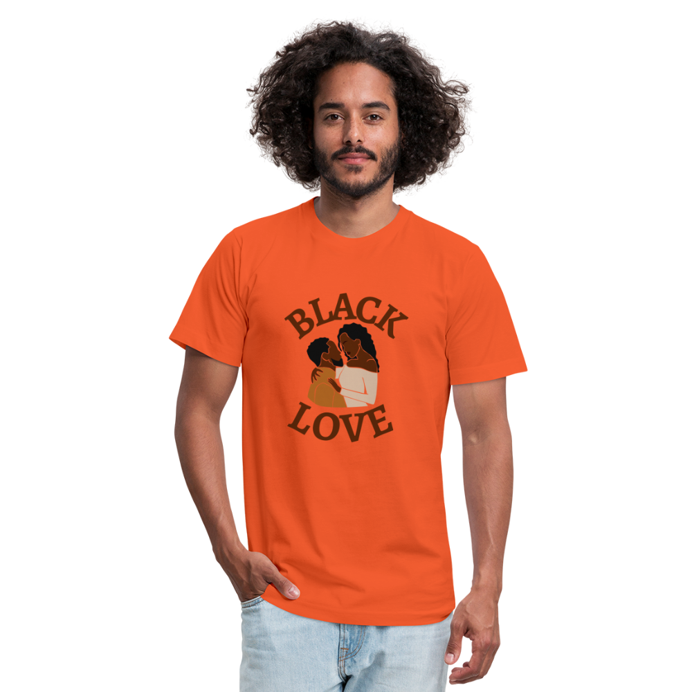 Black Love Unisex Jersey T-Shirt by Bella + Canvas - orange