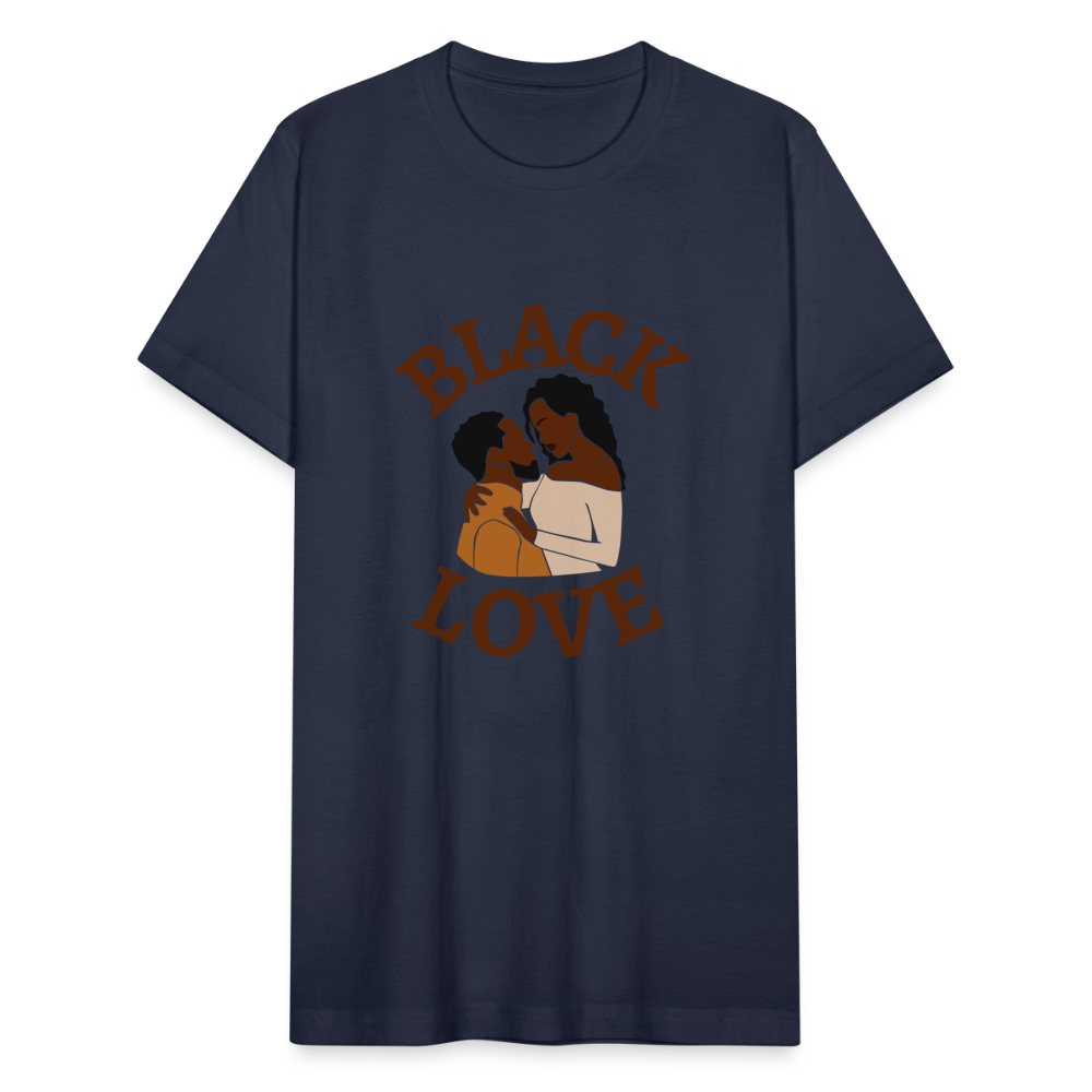 Black Love Unisex Jersey T-Shirt by Bella + Canvas - navy