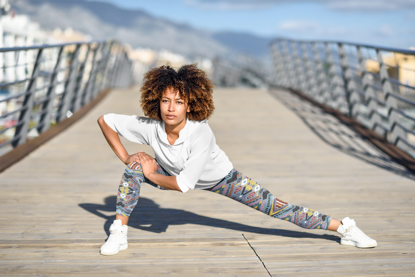 Lupine Boho Tribal Yoga Leggings - Chocolate Ancestor