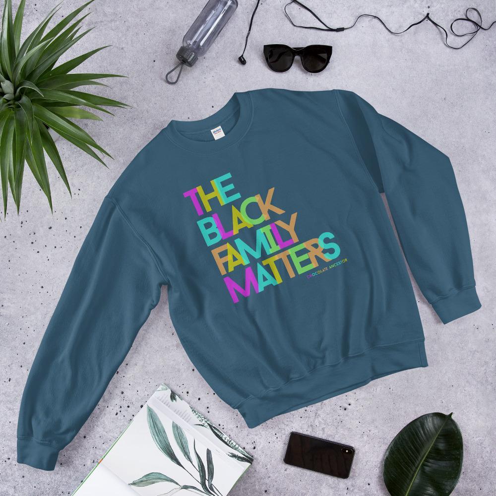 The Black Family Matters Unisex Crewneck Sweatshirt - Chocolate Ancestor