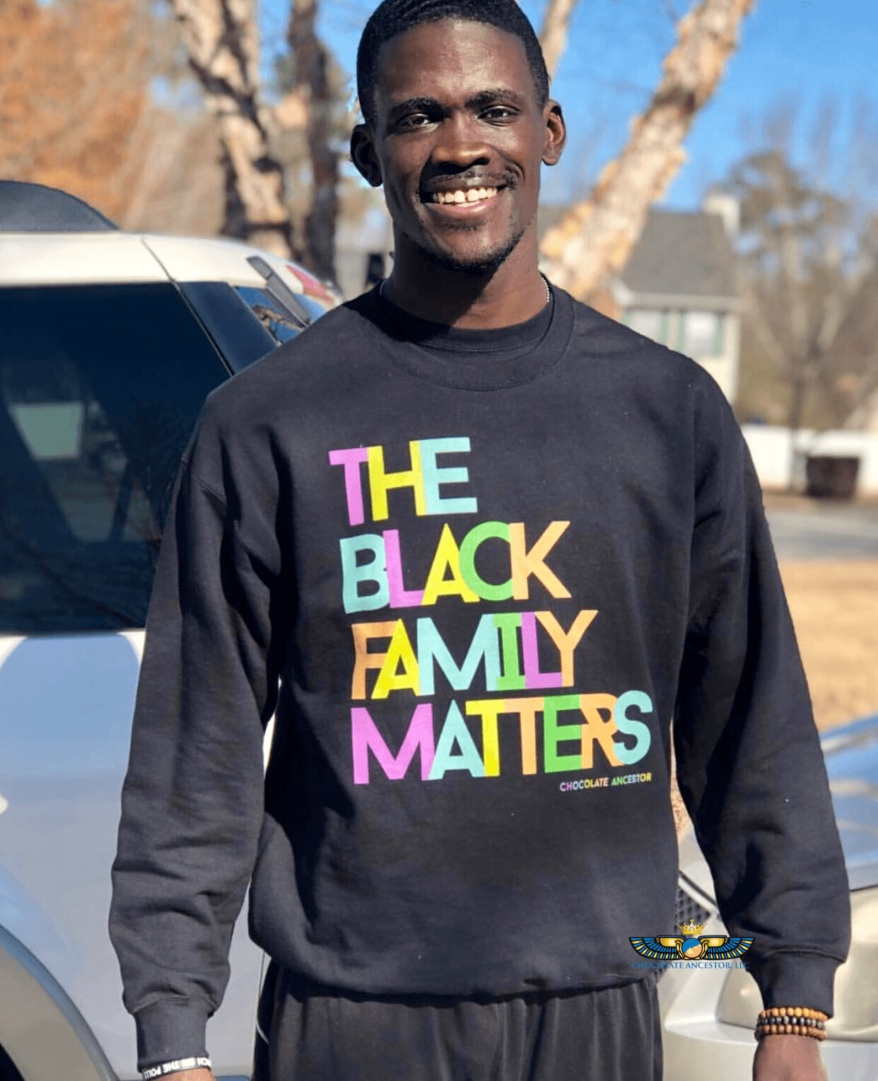 The Black Family Matters Unisex Crewneck Sweatshirt - Chocolate Ancestor