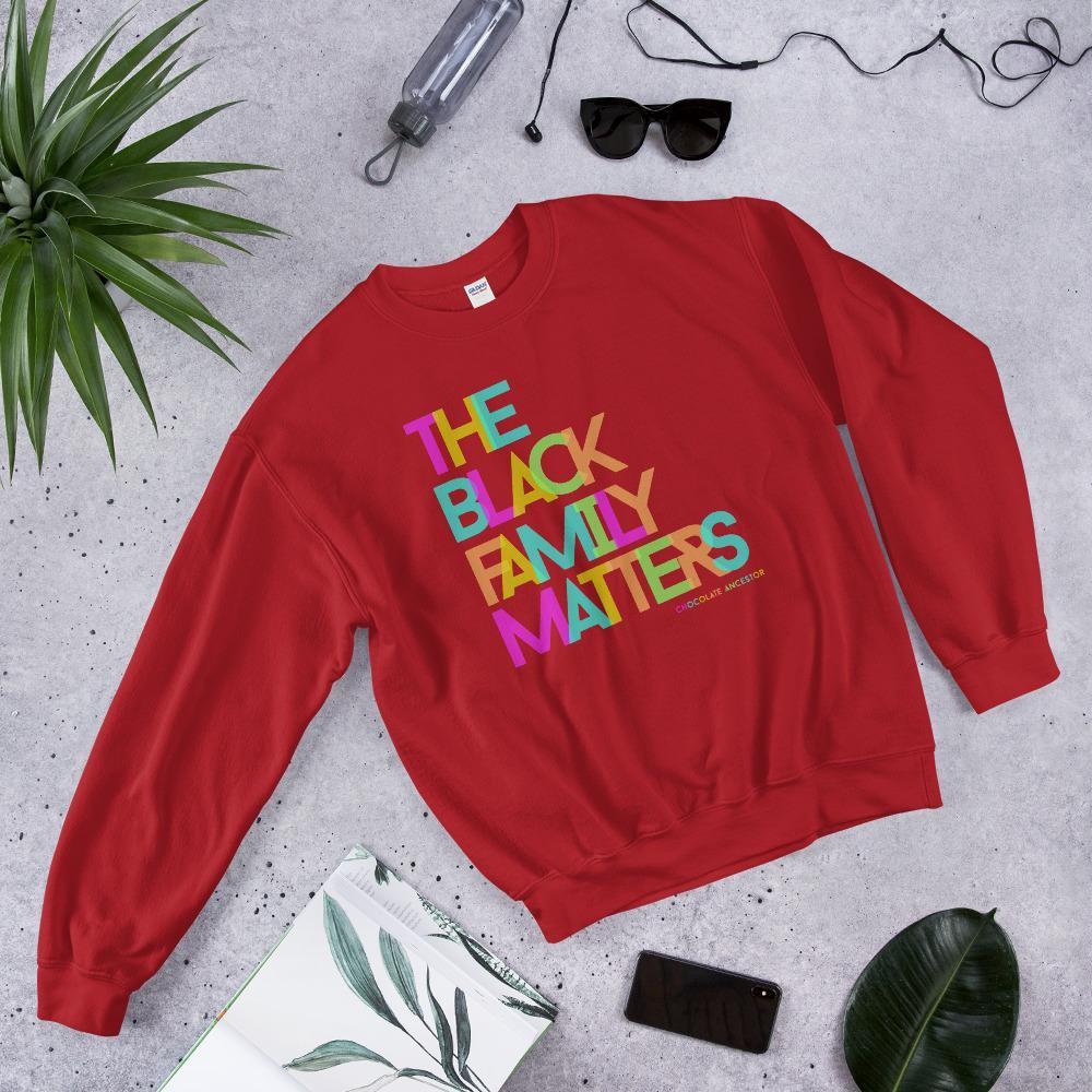 The Black Family Matters Unisex Crewneck Sweatshirt - Chocolate Ancestor