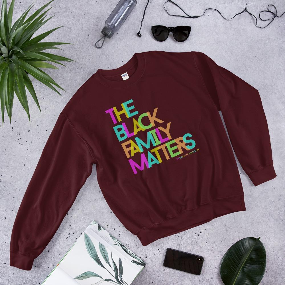 The Black Family Matters Unisex Crewneck Sweatshirt - Chocolate Ancestor