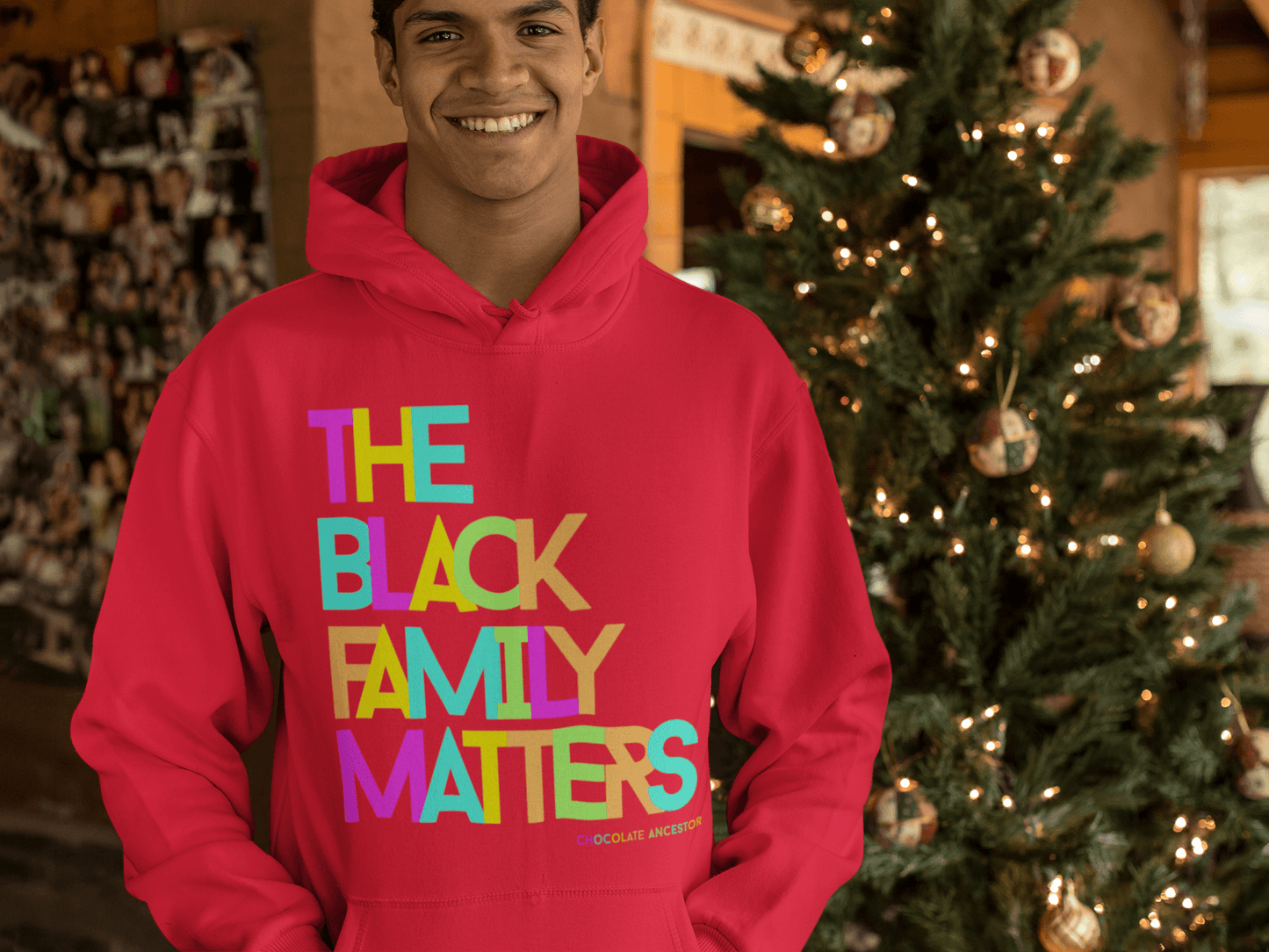 The Black Family Matters Unisex Hooded Sweatshirt - Chocolate Ancestor