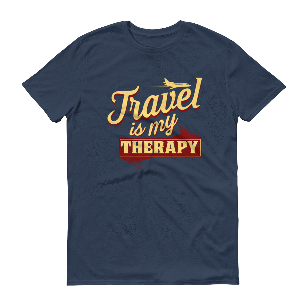 Travel is my Therapy Unisex Short Sleeve T-shirt - Chocolate Ancestor