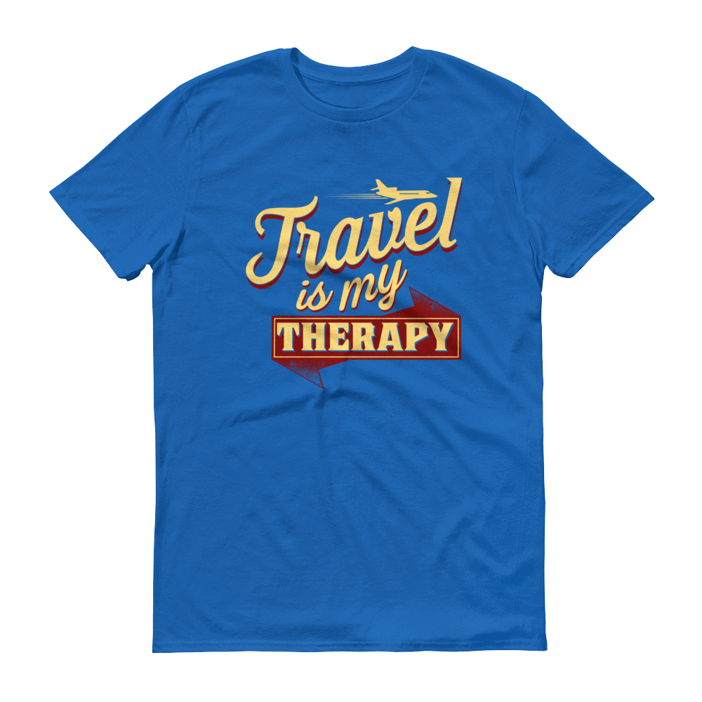 Travel is my Therapy Unisex Short Sleeve T-shirt - Chocolate Ancestor