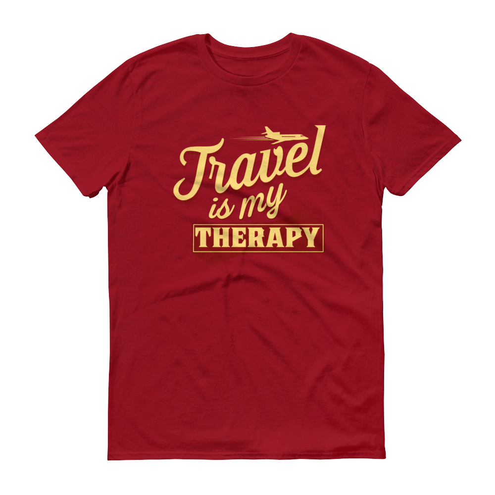 Travel is my Therapy Unisex Short Sleeve T-shirt - Chocolate Ancestor