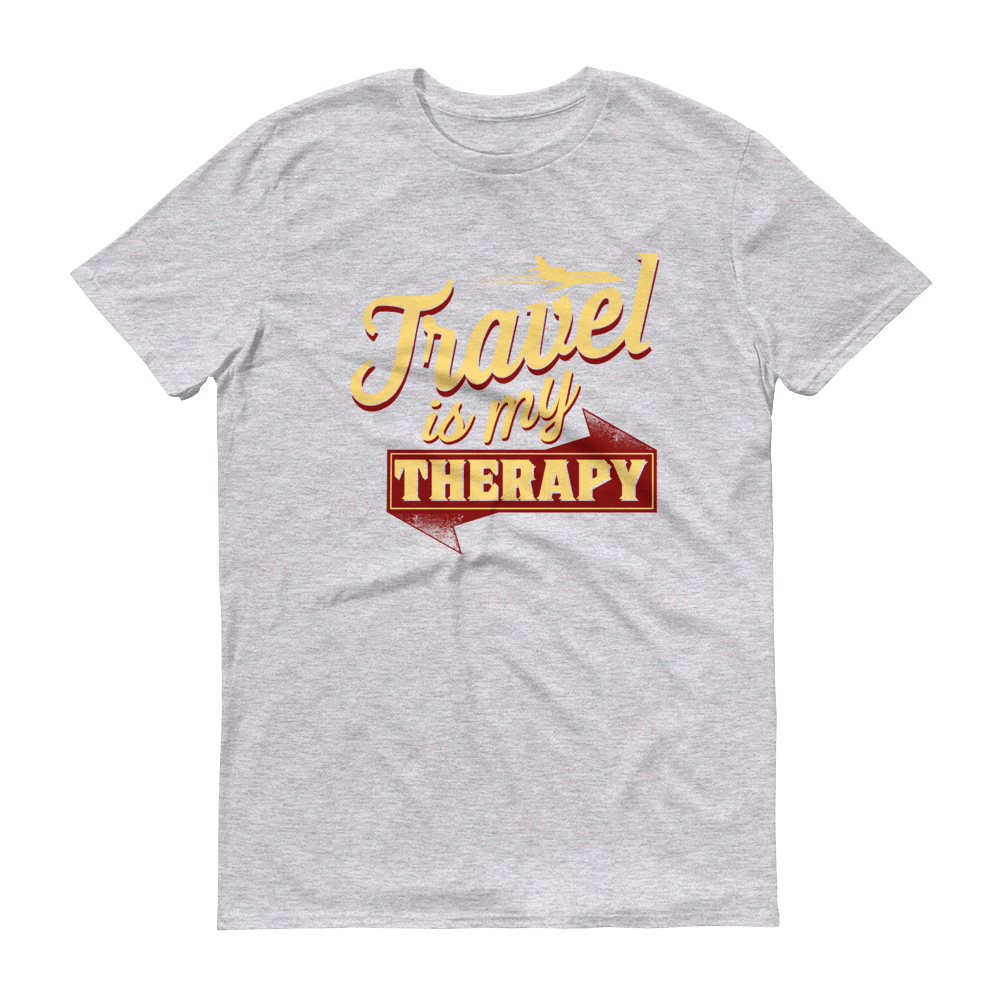 Travel is my Therapy Unisex Short Sleeve T-shirt - Chocolate Ancestor