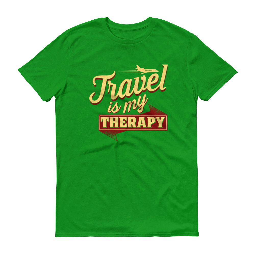 Travel is my Therapy Unisex Short Sleeve T-shirt - Chocolate Ancestor