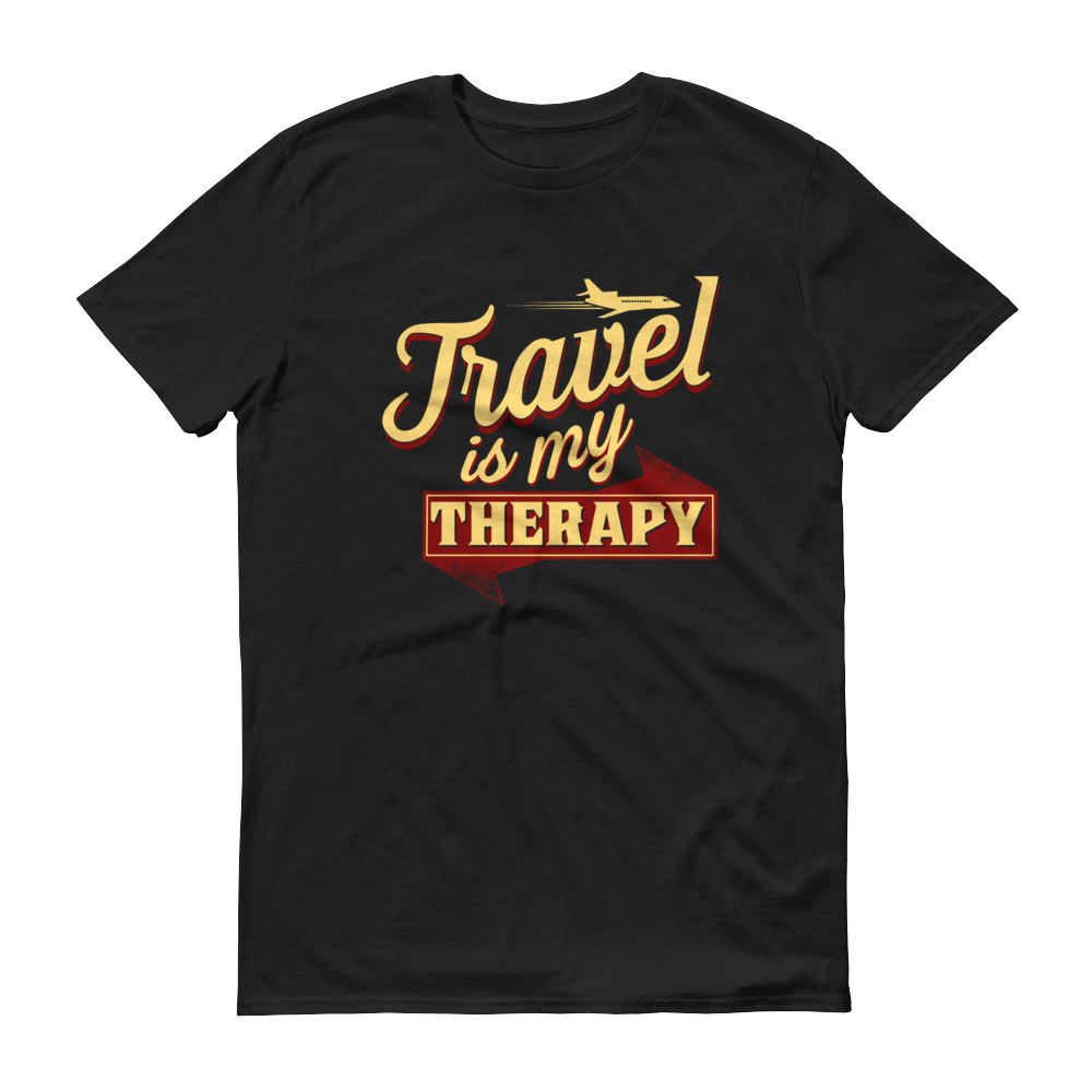 Travel is my Therapy Unisex Short Sleeve T-shirt - Chocolate Ancestor