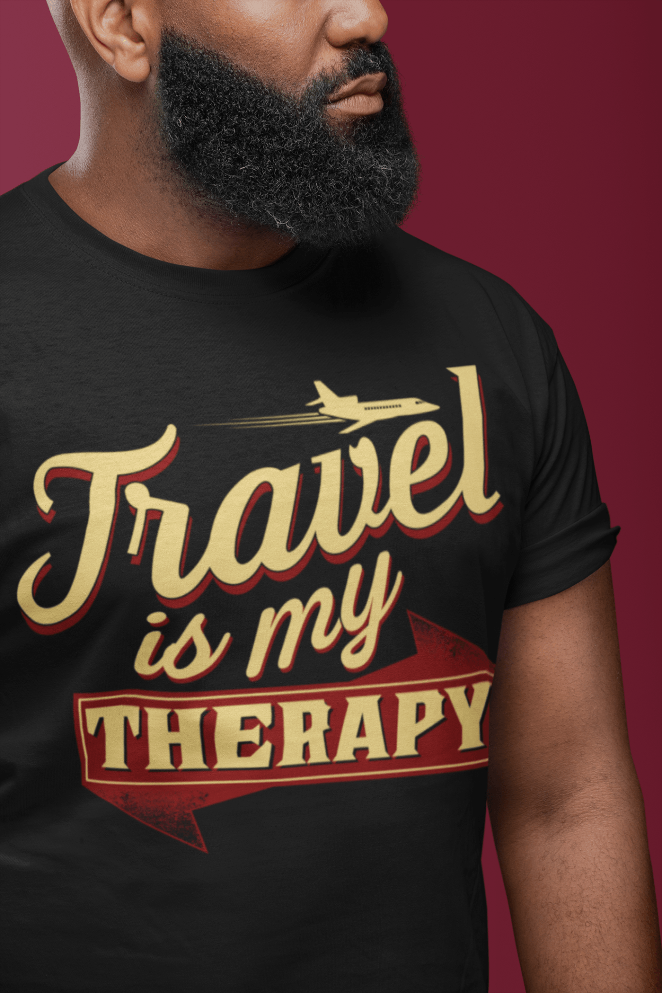 Travel is my Therapy Unisex Short Sleeve T-shirt - Chocolate Ancestor