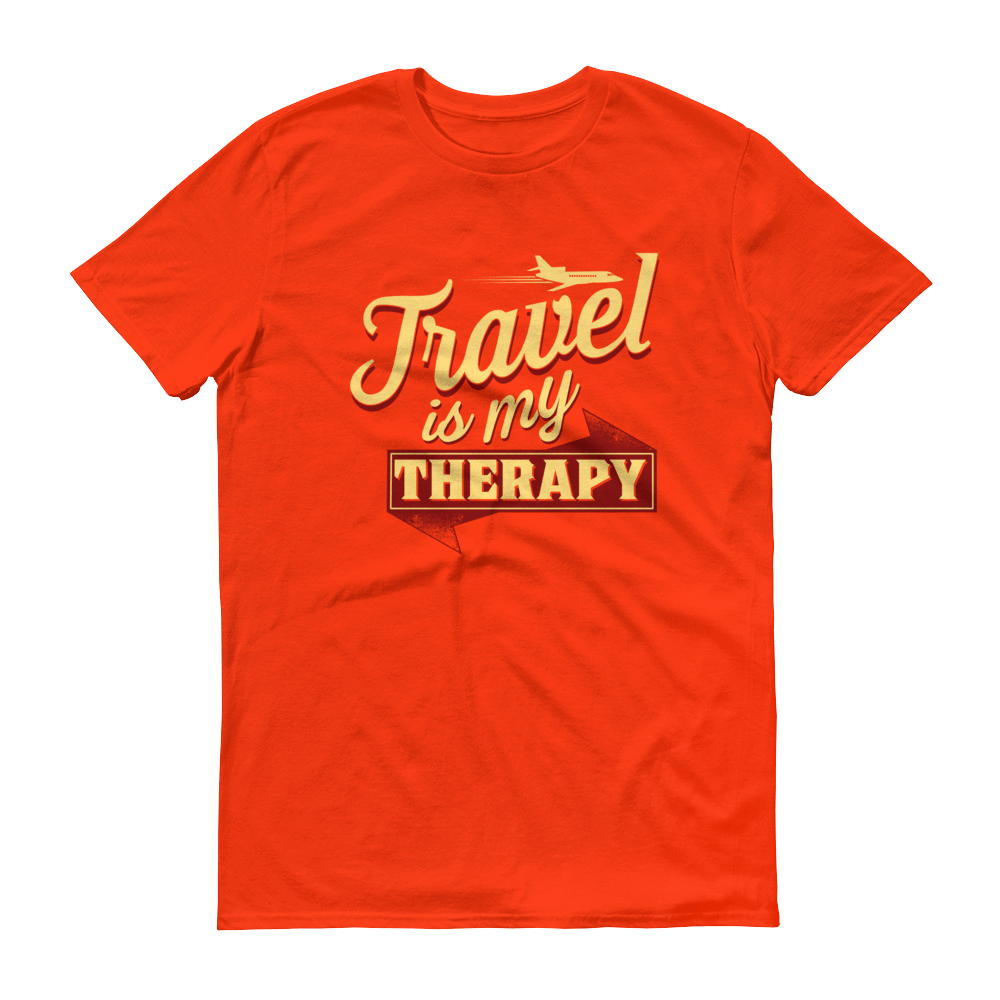 Travel is my Therapy Unisex Short Sleeve T-shirt - Chocolate Ancestor