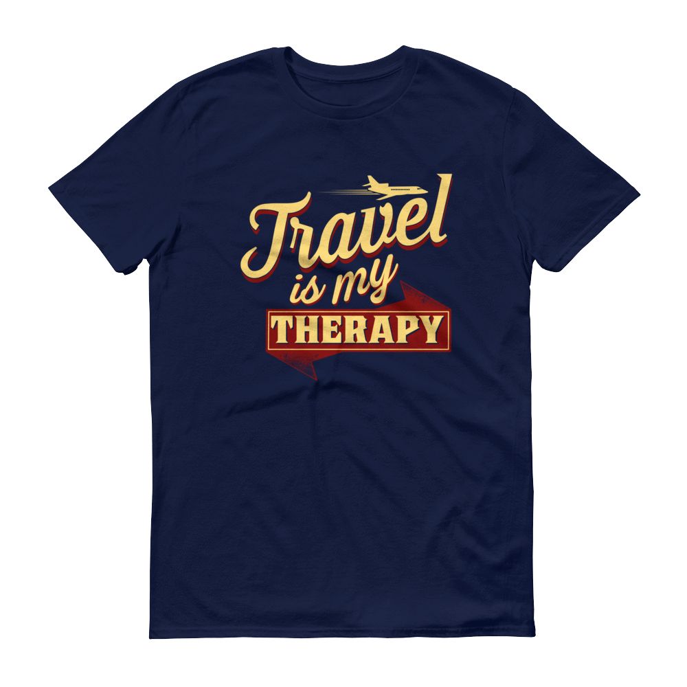 Travel is my Therapy Unisex Short Sleeve T-shirt - Chocolate Ancestor