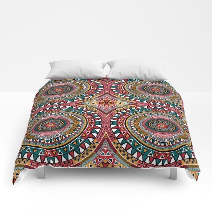 Tribal Kaleidoscope Bespoke Comforters - Chocolate Ancestor